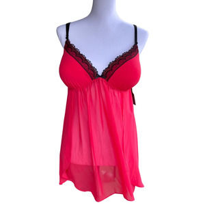 Apt 9 Intimates Womens Lingerie Set Bright Pink Orange Black Lace Size XXL NEW